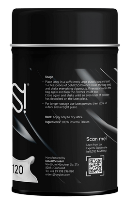 beGLOSS TALCUM POWDER - Latex Storage & Dressing Aid