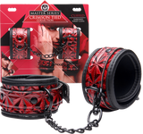 Crimson Tied Embossed Wrist Cuffs
