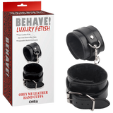 Obey Me Leather Hand Cuffs (Black)