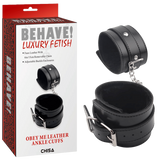 Obey Me Leather Ankle Cuffs (Black)