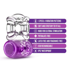 Play with Me Pleaser Rechargeable C Ring Purple-1