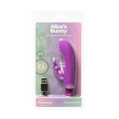 Alices Bunny Rechargeable Bullet w Rabbit Sleeve Purple-3