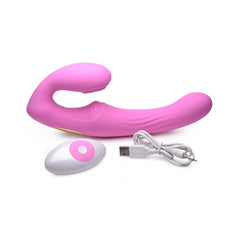 15X U-Pulse Strapless Strap-On w Remote Pink-1