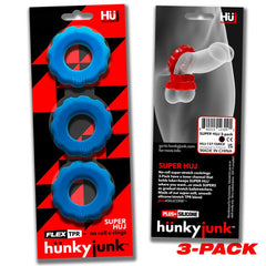 Super Hunkyjunk 3 Pc Cockrings Teal Ice-2