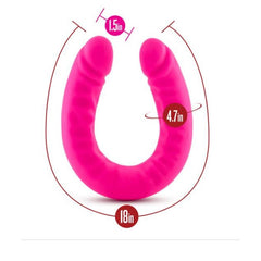 Ruse Silicone Slim 18in Hot Pink Double Dong-3