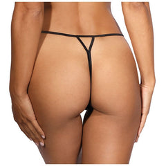 Lace Open Front G-String Black-1