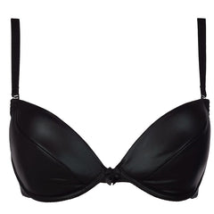 Stretch Wetlook Bra Black-2