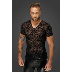 Leopard Flock V-Neck T-Shirt-0