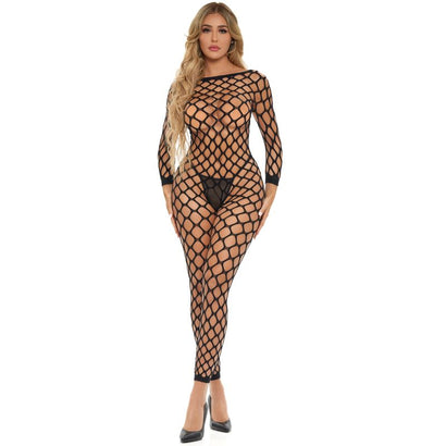 Swipe Right Crotchless Bodystocking Black-0