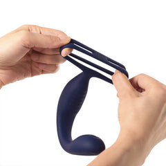 VibraDuo Vibrating Anal Probe and Perineum Stim with Cockring-5