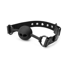 Breathable Silicone Ball Gag Black-3