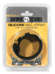 Boneyard 1.5in Silicone Ball Strap - 3 Snap - Black