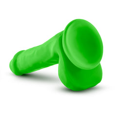 Neo Dual Density Cock With Balls 6 Inch Neon Green