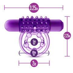 Play With Me The Player Vibrating Double Strap Cock Ring Purple