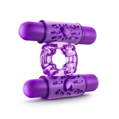 Play With Me Double Play Dual Vibrating Cock Ring Purple