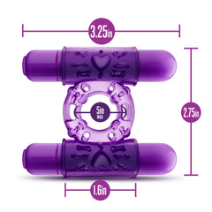 Play With Me Double Play Dual Vibrating Cock Ring Purple