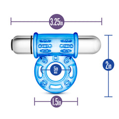 Stay Hard 10 Function Vibrating Bull Ring Blue