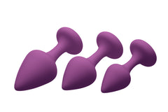 Purple Pleasures 3 Piece Silicone Anal Plugs