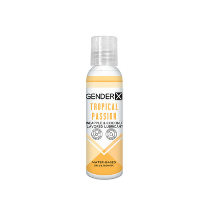 Gender X TROPICAL PASSION Flavoured Lube - 60 ml - Pineapple & Coconut Flavoured Water Based Lubricant - 60 ml Bottle-0