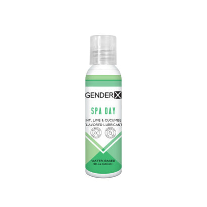 Gender X SPA DAY Flavoured Lube - 60 ml - Mint, Lime & Cucumber Flavoured Water Based Lubricant - 60 ml Bottle-0