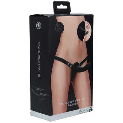 OUCH! Dual Silicone Strap-On - Black-0