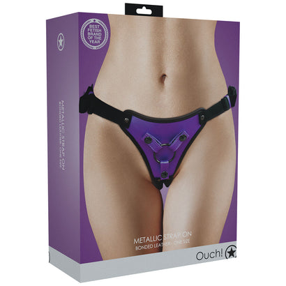 OUCH! Metallic Strap On Harness - Metallic Purple-0