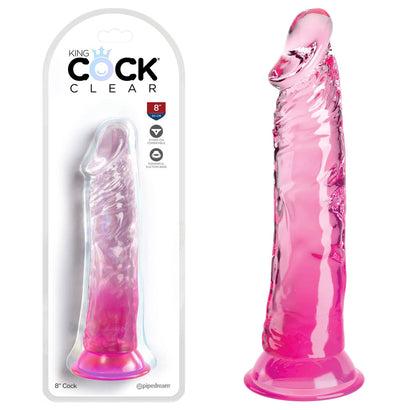 King Cock Clear 8'' Cock - Pink-0