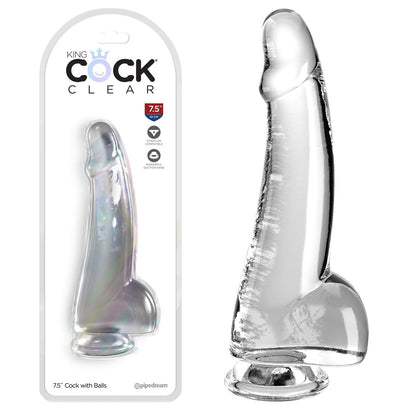 King Cock Clear 7.5'' Cock with Balls-0