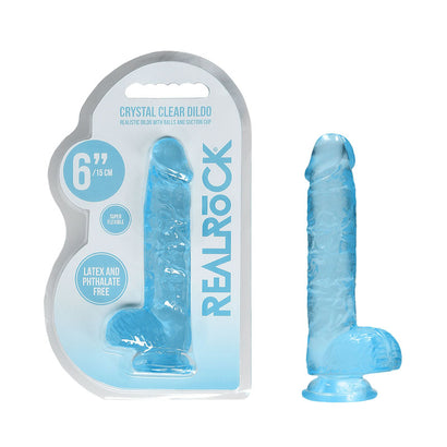 RealRock 6'' Realistic Dildo With Balls - Blue 15.2 cm Dong