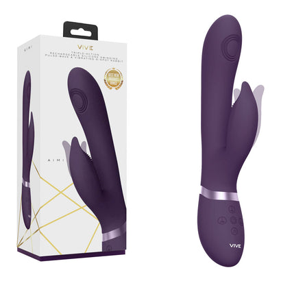 Vive AIMI 3x Motor Swinging Rabbit - Purple 22.3 cm USB Rechargeable Rabbit Vibrator