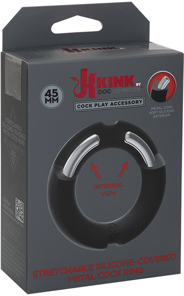 Silicone-Covered Metal Cock Ring - 45mm