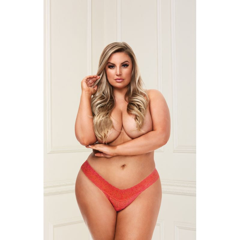 Low Rise Lace Thong Orange